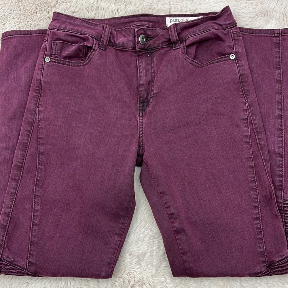 Pistola size 29 wine/burgundy moto jegging